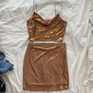 Matching Cowl neck top and skirt